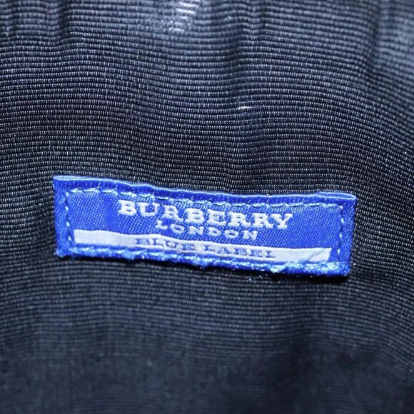 BURBERRY Nova Check Blue Label Shoulder Bag Nylon Black Auth 80167 - Picture 10 of 16